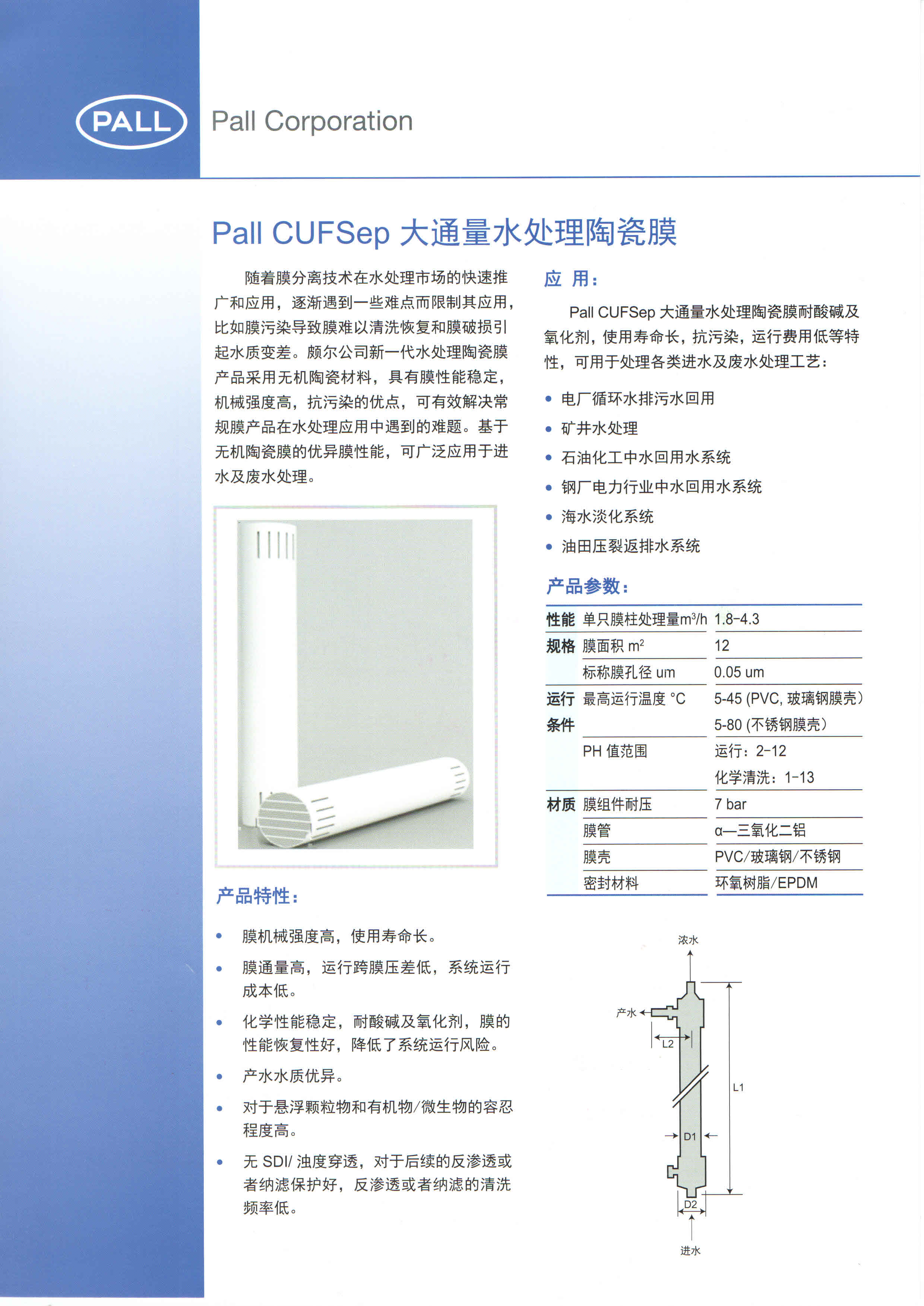 PALL水處理陶瓷膜(圖1)